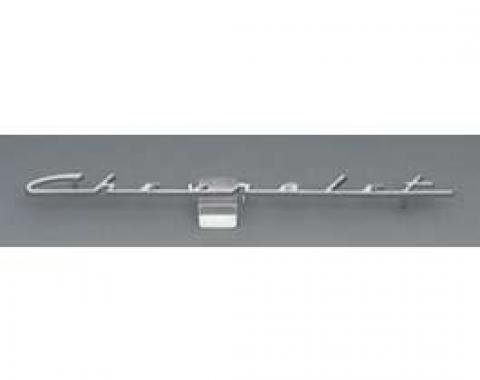 Chevy Speaker Script Emblem, With Chevrolet Word, 150, 120, 1955-1956