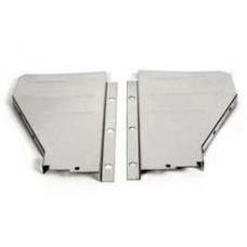 Chevy Radiator Filler Panels, Ribbed, Stainless Steel, For CCI Tubular Radiator Core Support, 1956