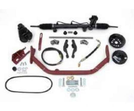 Chevy Rack & Pinion Mega Steering Kit, Small Block, With ididit Tilt Column & Floor Shift, 1955-1957