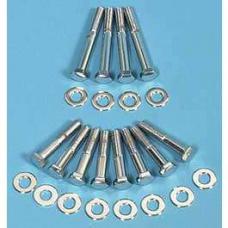 Chevy Exhaust Manifold Bolts, Chrome, Small Block, 1955-1957
