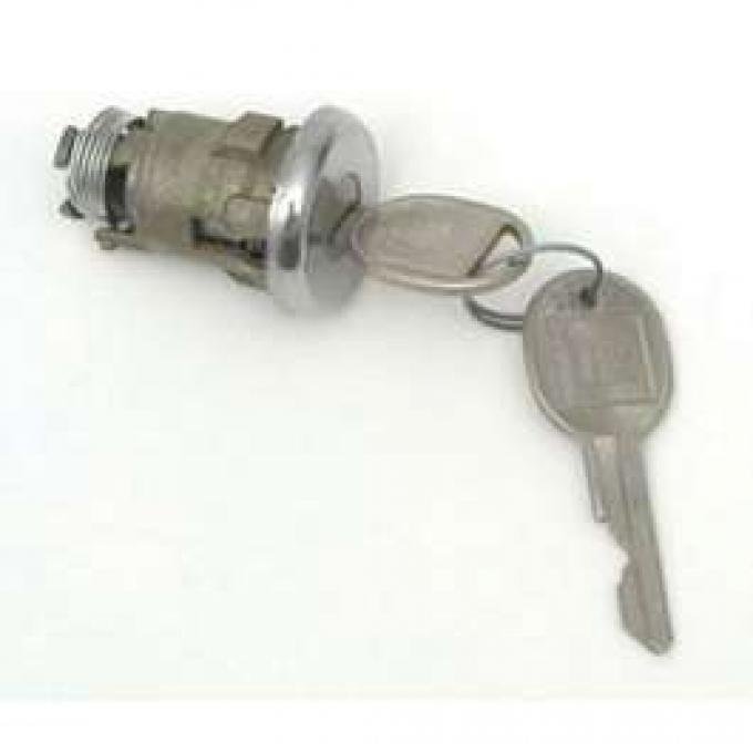 Chevy Trunk Lock Cylinder, With Late Style Keys, 1955-1957