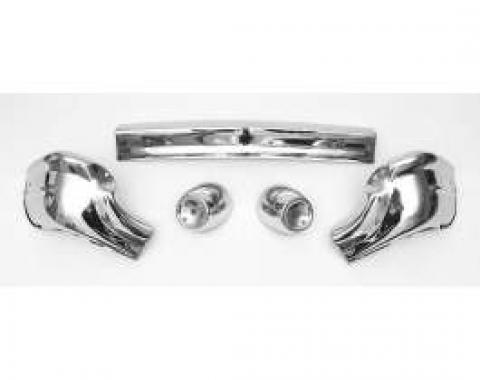 Chevy Front Bumper 5-Piece Set, Driver Quality, 1957