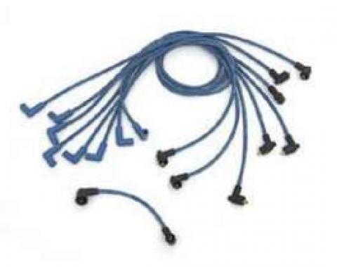 Chevy Spark Plug Wires Over Valve Covers, Moroso, Blue, 1955-1957