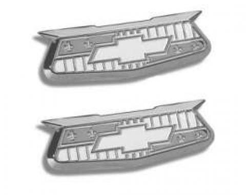 Chevy Quarter Panel Crests, Chrome, 1955-1957