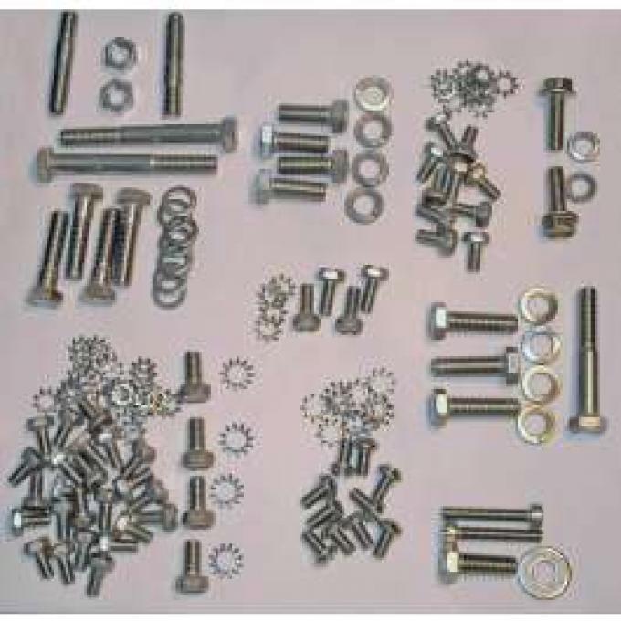 Chevy Engine Bolt Kit, Stainless Steel, 235ci, Use With Aluminum Valve Cover, 1955-1957