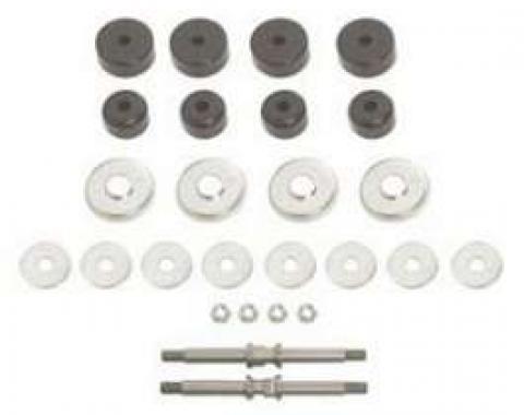 Chevy Front Mounting Kit, With Black Poly Grommets, V8, 1955-1957