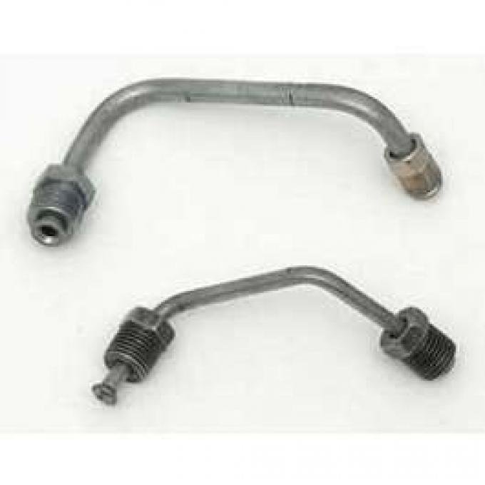 Chevy Brake Lines, Prebent, Front, Stainless Steel, Use With Non Power Brakes & GM Style Proportioning Valve, 1955-1957