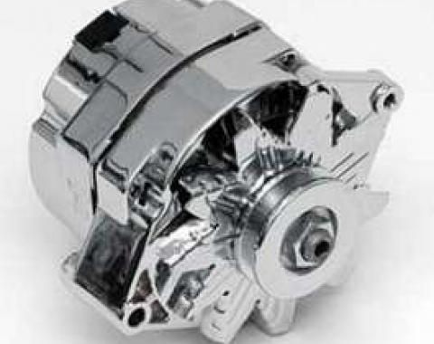 Chevy Alternator, 70 Amp 1-Wire Alternator, Chrome, 1955-1957