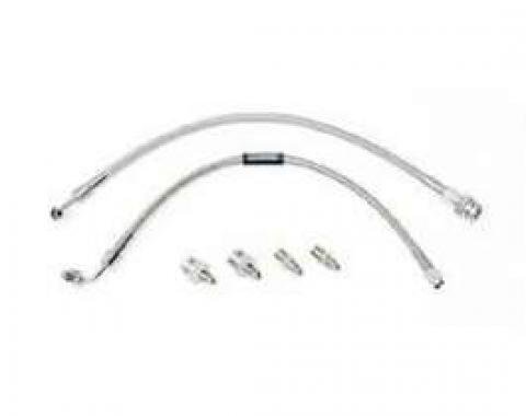 Chevy Front Disc Brake Hose Kit, Stainless Steel Braided, For Wilwood Brake Kit, 1955-1957