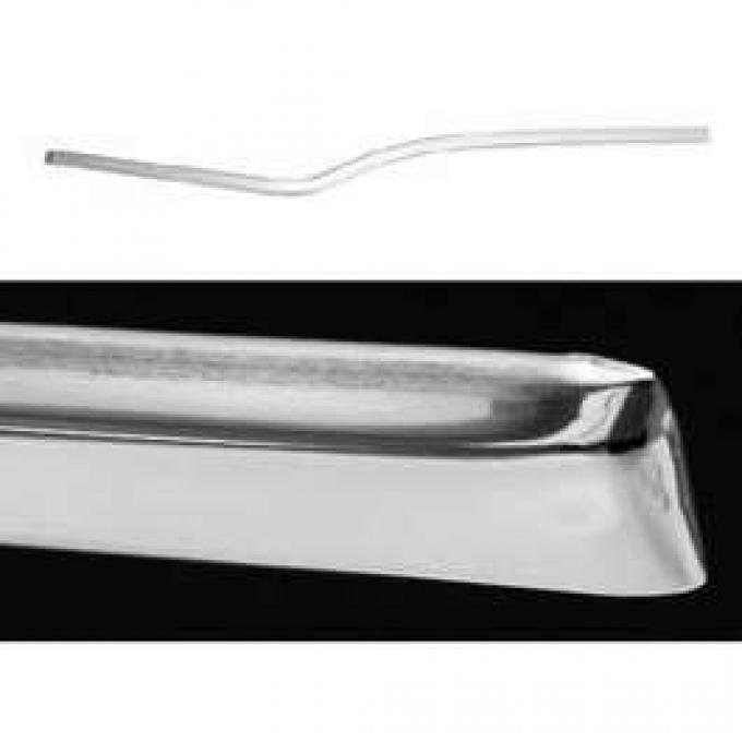 Chevy Interior Side Panel Trim, Stainless Steel, Right Upper Rear, 2-Door Hardtop, Bel Air, 1957