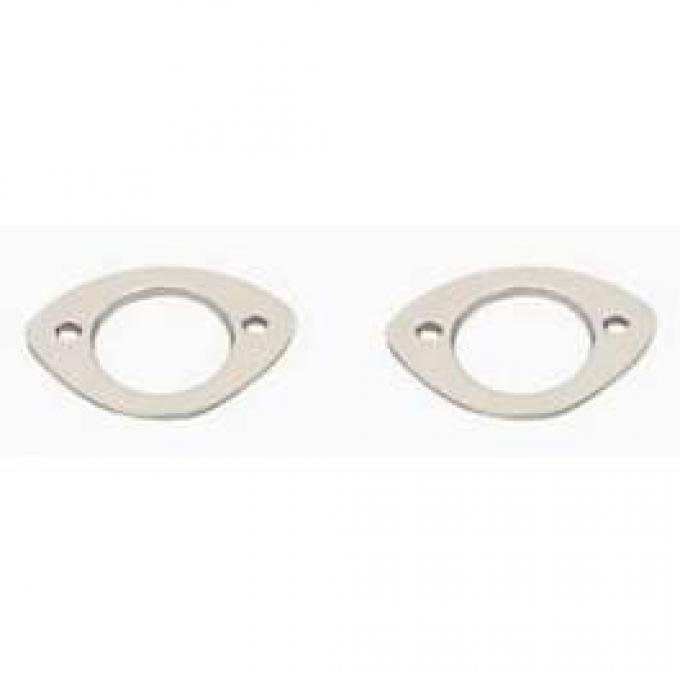 Chevy License Plate Light Bezels, Wagon, 1955-1957