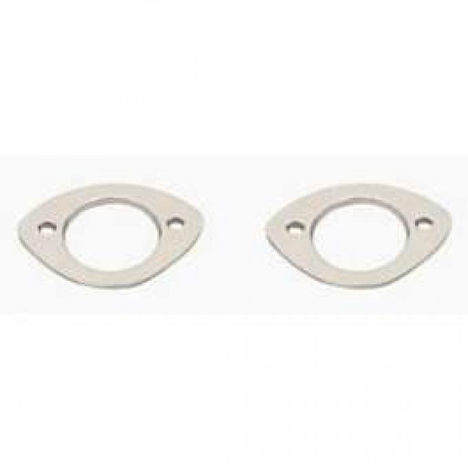 Chevy License Plate Light Bezels, Wagon, 1955-1957