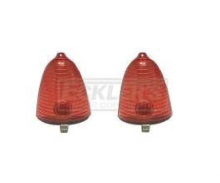 Chevy Outer Taillight Lenses, Red, 1955