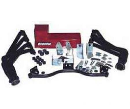 Chevy Engine Installation Kit, Big Block, Deluxe, Mark V & VI, TH350, 700R4 Automatic Transmission, With Black Painted Headers, 1955-1957