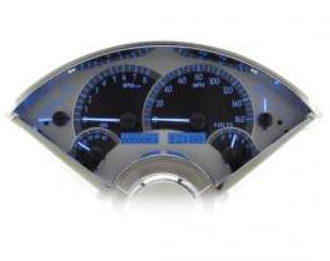 Chevy Analog Dash Gauges, Dakota Digital, Silver With Blue Display, 1955-1956