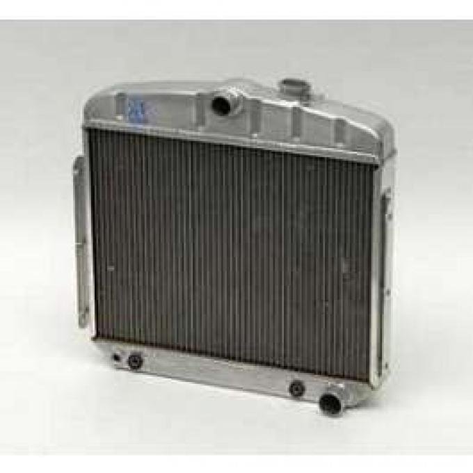 Chevy Radiator, Aluminum, 6-Cylinder Position, Griffin Pro Series, 1955-1956