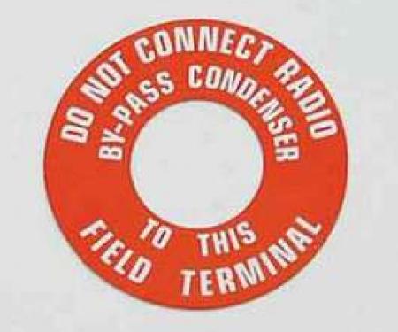 Chevy Generator Warning Tag, 1955-1957