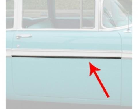 Chevy Front Door Molding, Bel Air, Left Upper Or Right Lower, For 2-Door, Show Quality, 1956