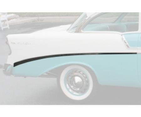 Chevy Rear Quarter Panel Molding, Bel Air, Right, For 2-Door, Show Quality, 1956