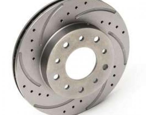 Chevy Rear Disc Brake Rotor, Left, Drilled & Slotted, 1955-1957