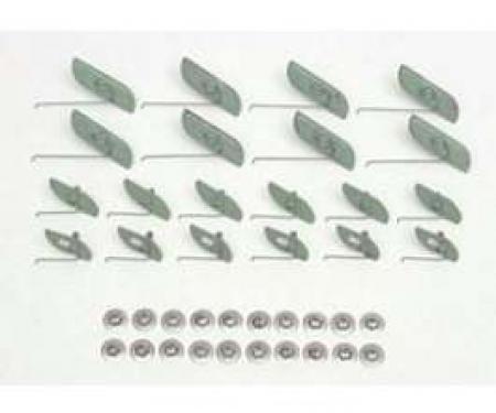 Chevy Quarter Panel Molding Clip Set, Stainless Steel, Bel Air, 1955