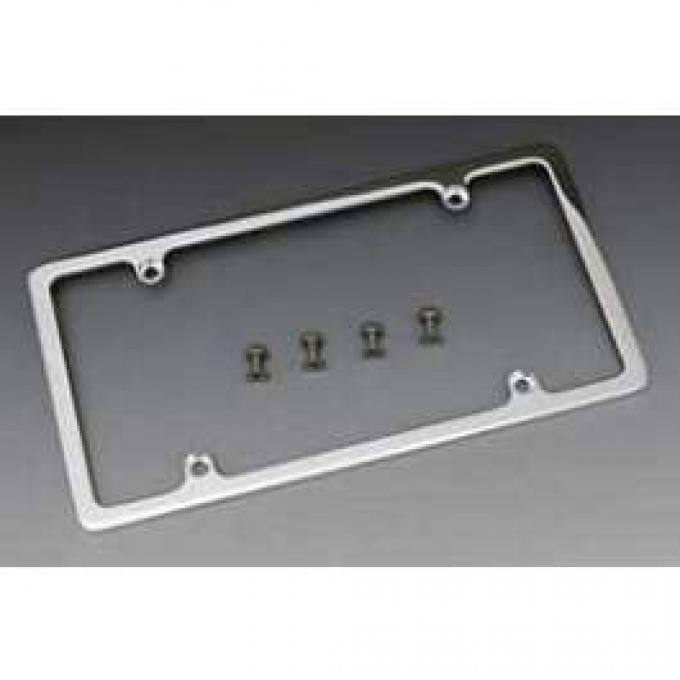 Chevy License Plate Frame, Polished, Billet Aluminum, 1955-1957