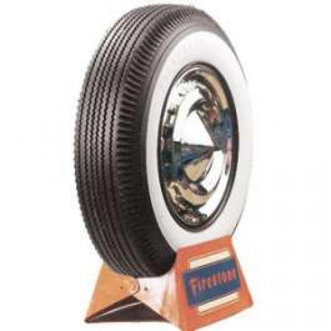 Chevy Tire, 6.70 x 15, With 2-11/16 Wide Whitewall, Firestone, 1955-1956