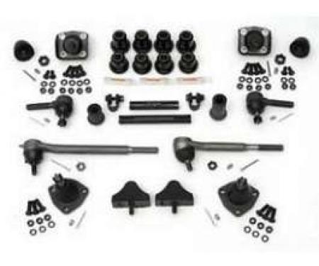 Chevy Front End Rebuild Kit, With Original Power Steering &Urethane Bushings, Without Coil Springs, 1955-1957