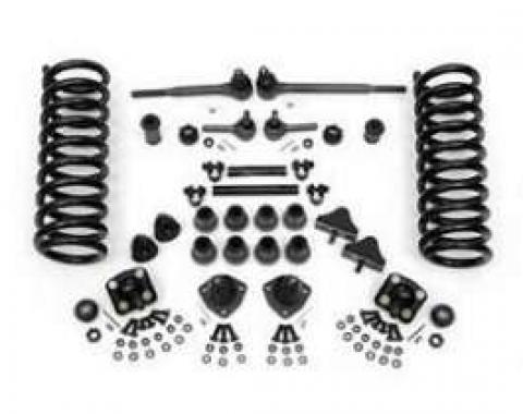 Chevy Front End Rebuild Kit, With Original Power Steering &2 Lowering Springs, 1955-1957