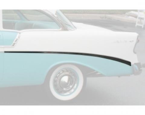 Chevy Rear Quarter Panel Molding, Bel Air, Left, For 2-Door, Show Quality, 1956