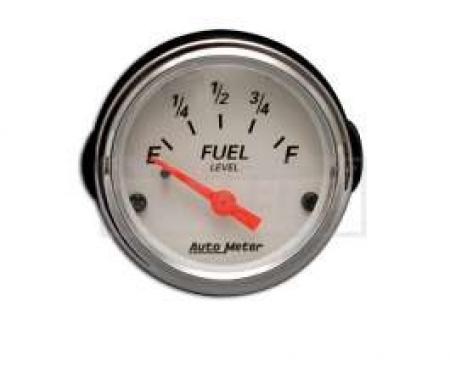 Chevy Custom Fuel Gauge, With White Face & Orange Needles, AutoMeter, 1955-1957