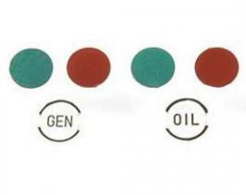 Chevy Dash Indicator Light Lens Set, 1957