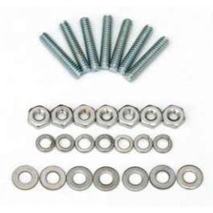 Chevy Hood Bar Stud, Nut & Washer Hardware Kit, 1955