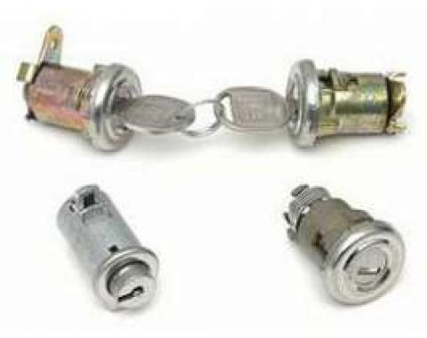 Chevy Lock Set, With Late Style Keys, 1956 Hardtop Or Convertible & 1957 4-Door Hardtop