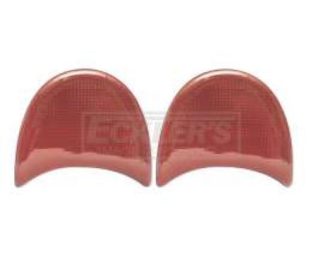Chevy Custom Taillight Lenses, Red, 1957