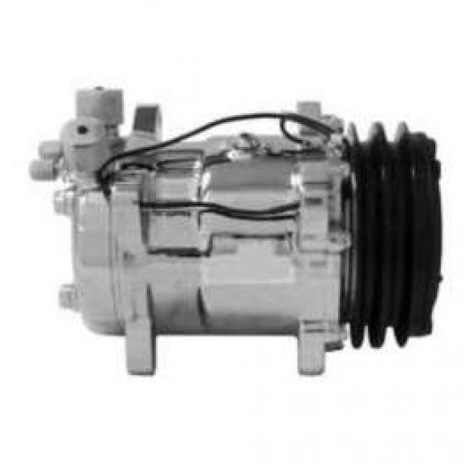 Chevy Air Conditioning Compressor, Chrome, Sanden 508, 134A,V-Belt System, 1955-1957