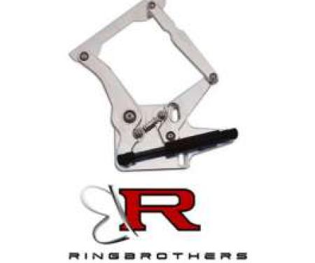 Chevy Hood Hinges, Billet Aluminum, Solid, Natural Finish, 1955-1956