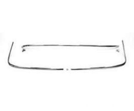 Chevy Rear Glass Set, Stainless Steel, Restored, Sedan, 1955-1957