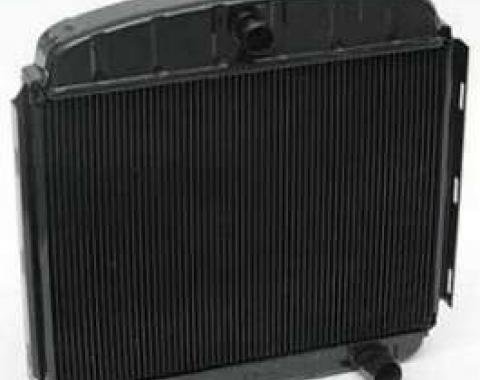 Chevy Desert Cooler Optima Radiator, Copper Core, 6-Cylinder, For Cars With Manual Transmission, U.S. Radiator, 1955-1956