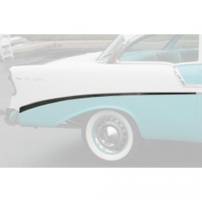 Chevy Rear Quarter Panel Molding, Bel Air, Right, For 2-Door, Show Quality, 1956
