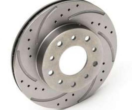 Chevy Rear Disc Brake Rotor, Left, Drilled & Slotted, 1955-1957