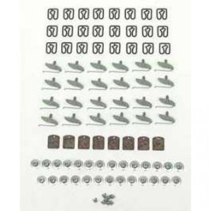 Chevy Door Molding Clip Set, Stainless Steel, Bel Air, 1956