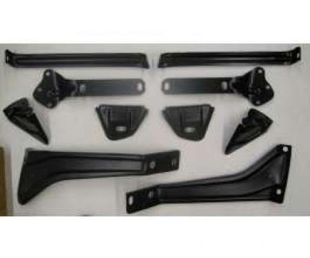 Chevy Bumper Bracket Set, 10-Piece, Front, 1957