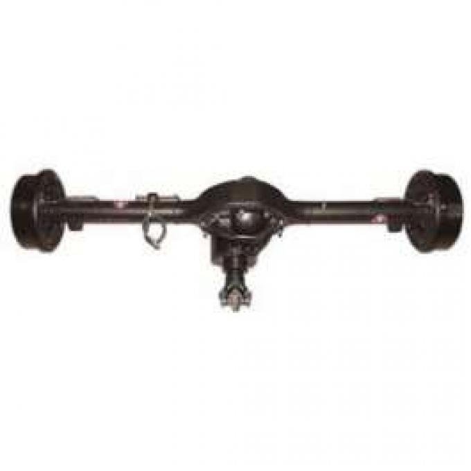 Chevy Rear End, 9, Complete, With 11 Drum Brakes & Stainless Steel Brake Lines, Semi-Gloss Black Powder Coated, 1955-1957
