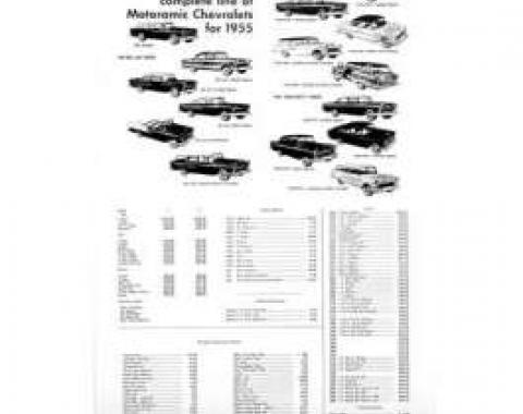 Chevy Photo Print, Motoramamic Price List, 1955