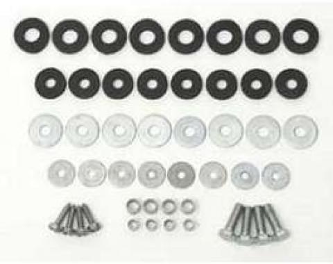 Chevy Inner Fender To Cowl Washer & Bushing Hardware Kit, Convertible, 1955-1957