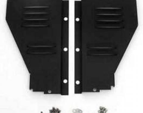 Chevy Radiator Filler Panels, Louvered, Carbon Steel, For CCI Tubular Core Support, 1956