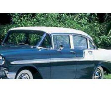 Chevy Vent Window, Installed In Frame, Tinted, Sedan & Wagon, Left, 1955-1957