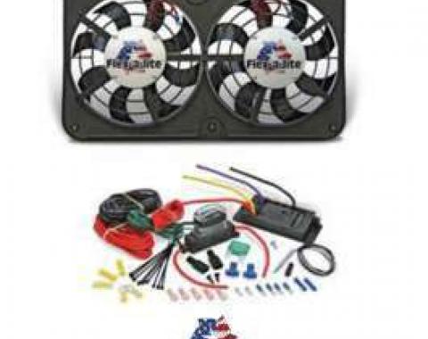 Chevy Fan Kit, Dual Electric, Flex-A-Lite, 12, 500CFM