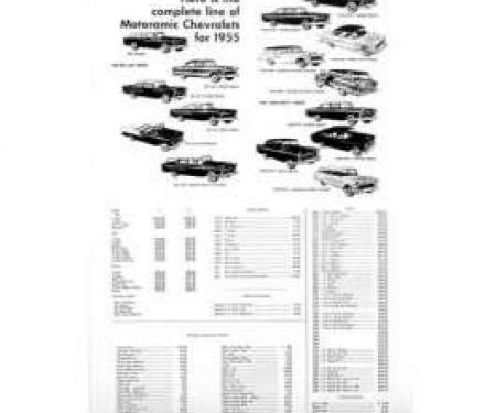 Chevy Photo Print, Motoramamic Price List, 1955